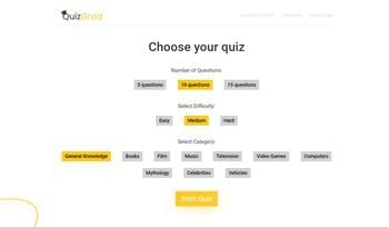 Quiz website screenshot